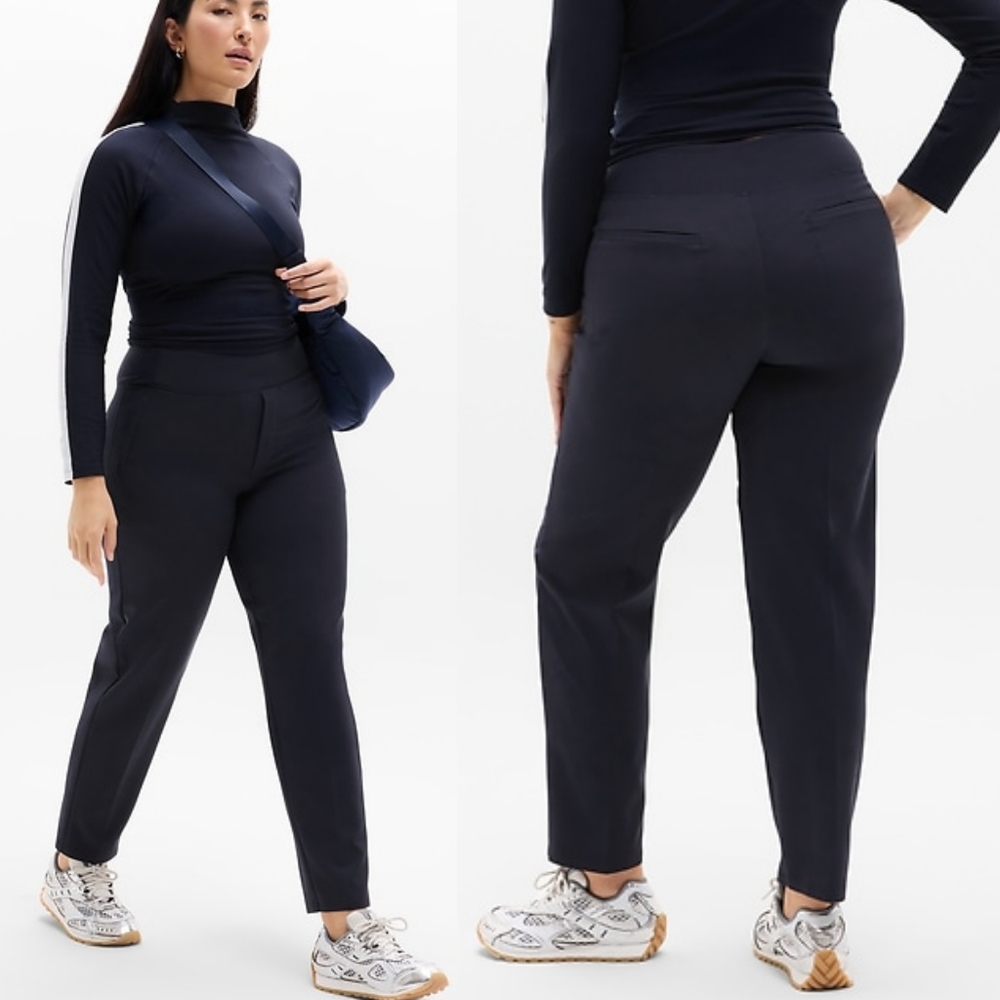 Black Athleta Endless High Rise Pants Lightweight Travel Trousers‎ 14 Regular